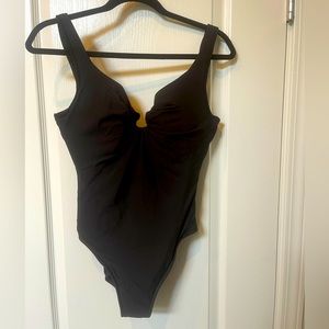 Sexy one piece black bathing suit